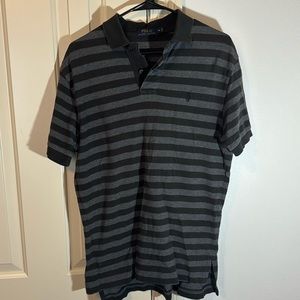 Ralph Lauren Polo -Men's Medium - Black and Grey Stripe
